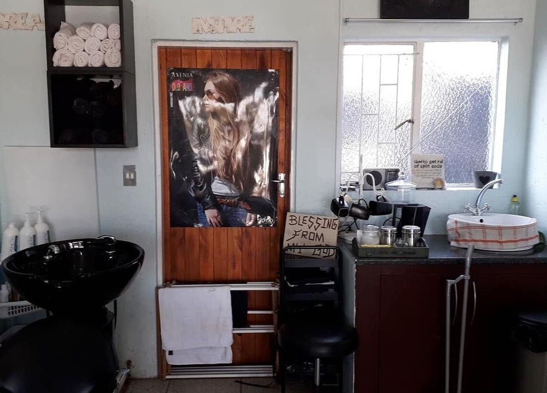 Hair on Terrace salon interior in Benoni, Gauteng, ZA. Features modern wash station and stylish decor.