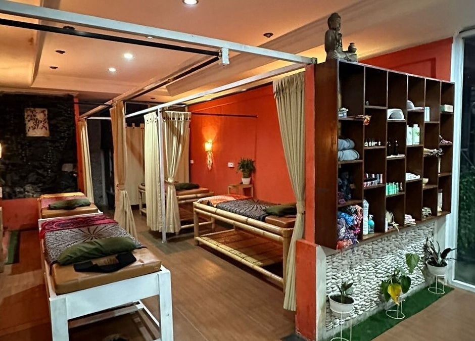 Cozy massage beds at Heals Spa and Barbershop in Bali, Bali, ID, offering ultimate relaxation.