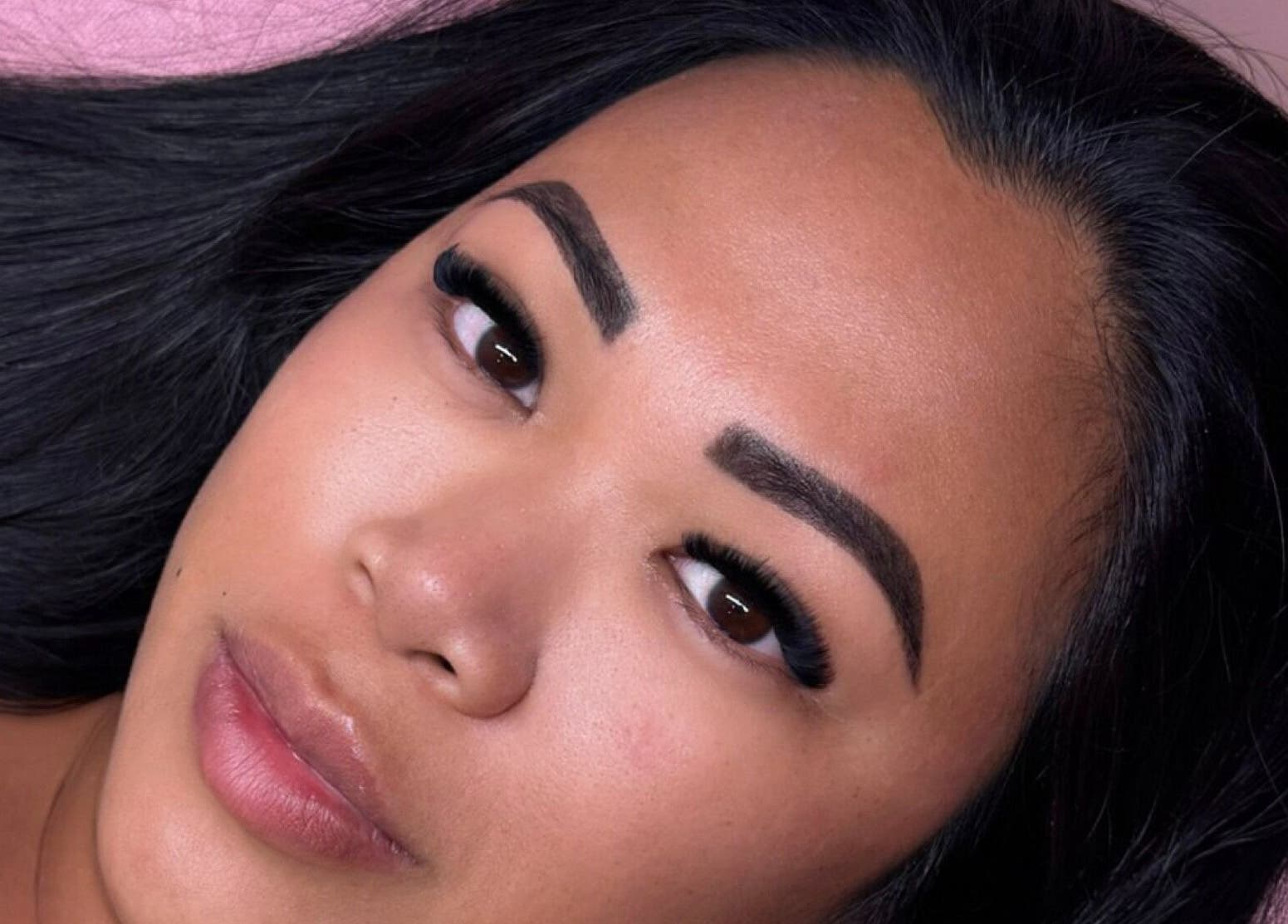 Close-up of elegant lash extensions from Lash Muse Sydney Previously Nat Lash & Beauty in Campsie, New South Wales, AU.