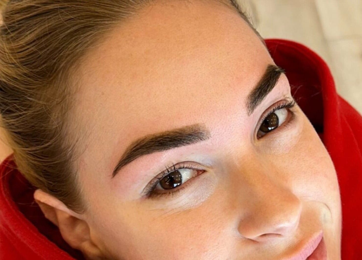 Close-up of fresh brow design at Lash Muse Sydney Previously Nat Lash & Beauty, Campsie, New South Wales, AU.