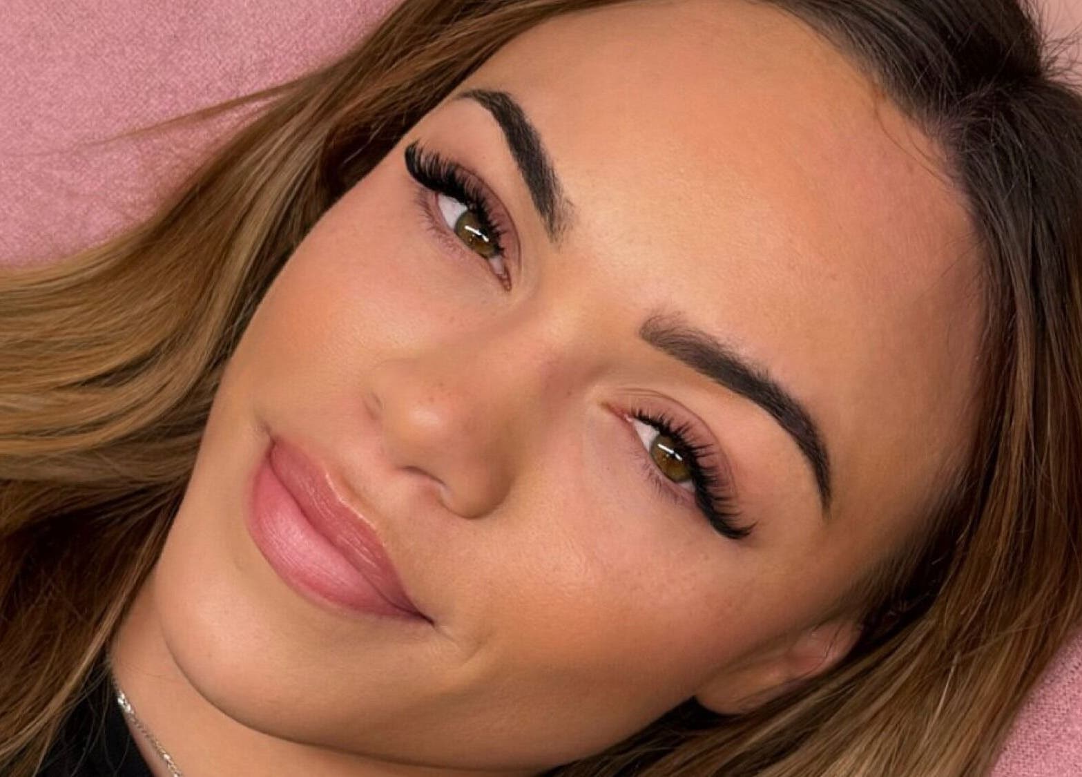 Close-up of a woman's eyelashes after treatment at Lash Muse Sydney Previously Nat Lash & Beauty, Campsie, New South Wales, AU.