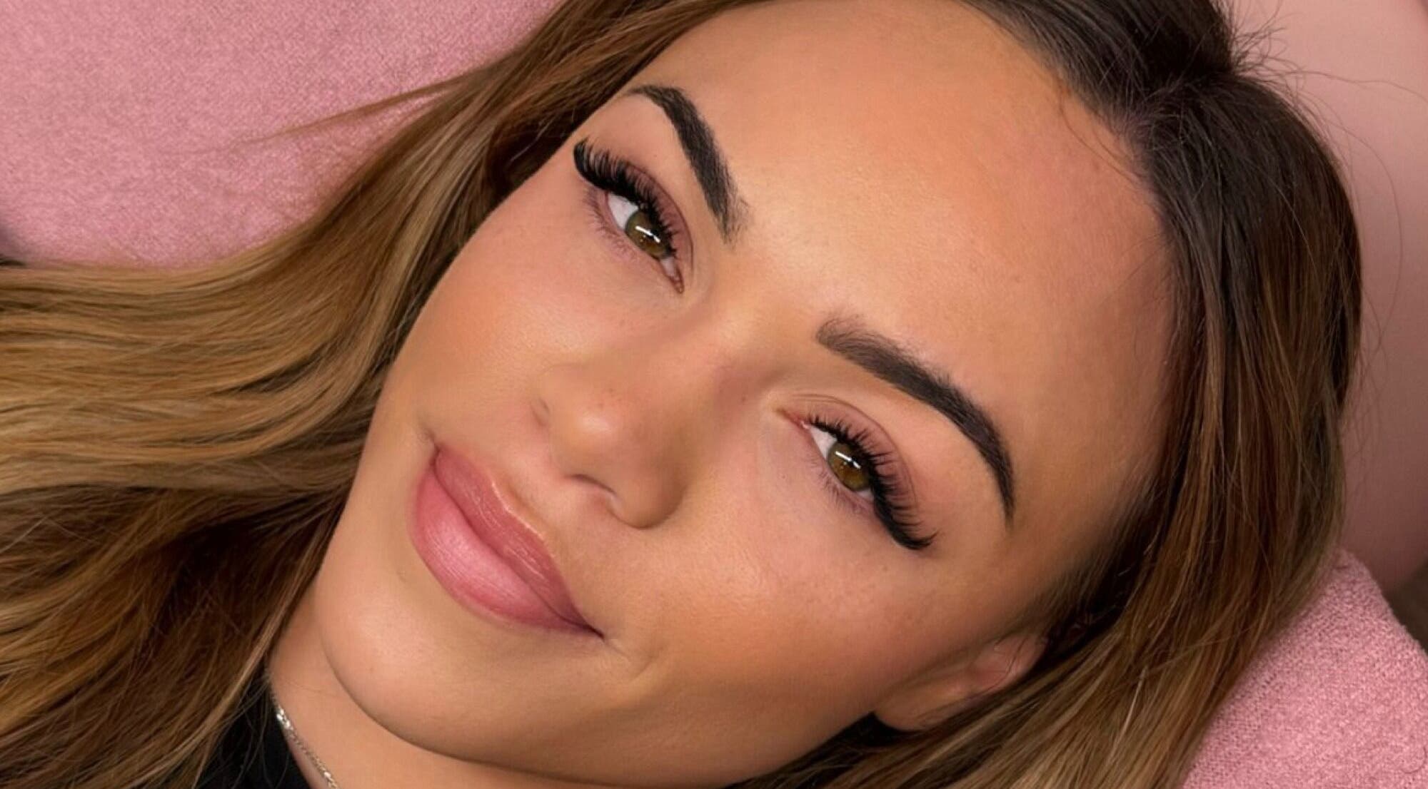 Close-up of a woman's eyelashes after treatment at Lash Muse Sydney Previously Nat Lash & Beauty, Campsie, New South Wales, AU.