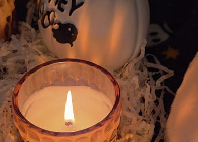 Cozy candle ambiance at Beauty with Rose, Sheffield, England, GB creates a warm, inviting atmosphere for relaxation.