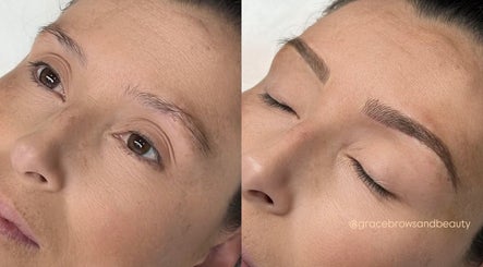 Before and after eyebrow transformation at Grace Brows & Beauty, Penrith, New South Wales, AU.