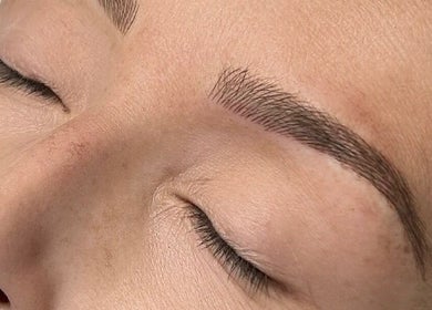 Close-up of expertly shaped brows at Grace Brows & Beauty, Penrith, New South Wales, AU.