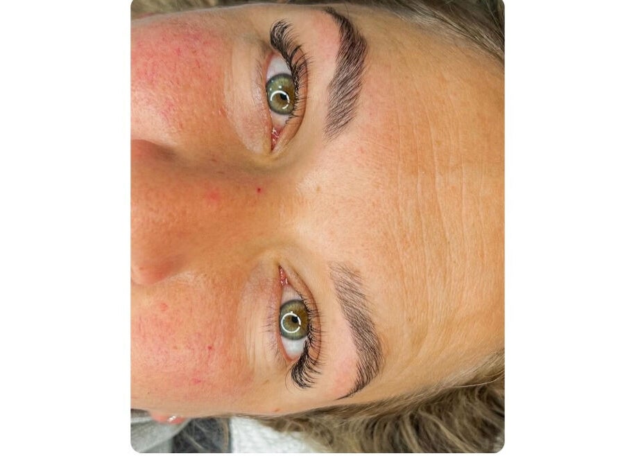 Detailed view of expertly styled brows and lashes at Studio Brows and Lashes, Gqeberha, Eastern Cape, ZA.