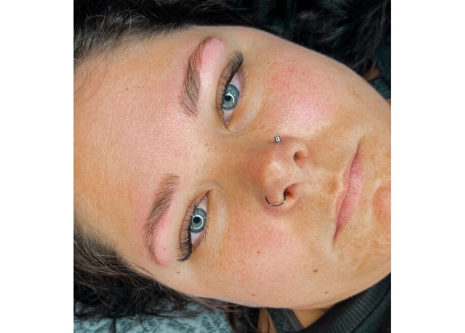 Close-up of eyelash extensions at Studio Brows and Lashes, Gqeberha, Eastern Cape, ZA.