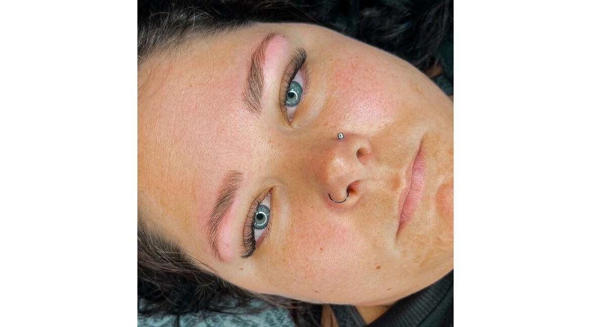 Close-up of eyelash extensions at Studio Brows and Lashes, Gqeberha, Eastern Cape, ZA.