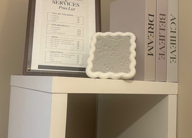 Haru Beauty Lash extensions (Home base) price list in Orrell, England, GB, with decorative items.