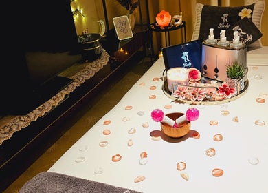Luxurious spa setup at Rody Luxury Home Spa in Dubai, Dubai, AE showcasing elegant decor and soothing ambiance.