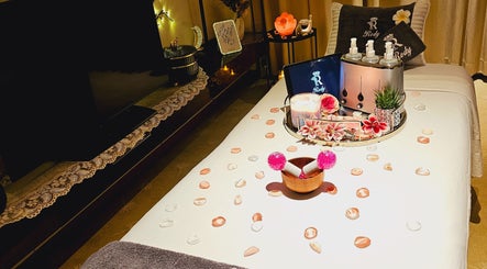 Luxurious spa setup at Rody Luxury Home Spa in Dubai, Dubai, AE showcasing elegant decor and soothing ambiance.