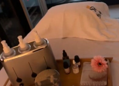Relaxing massage table with spa essentials at Rody Luxury Home Spa, Dubai, Dubai, AE.