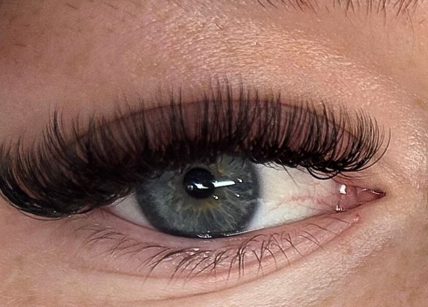 Close-up of lush eyelash extensions at Blinkingxbeauty, Dublin, County Dublin, IE.