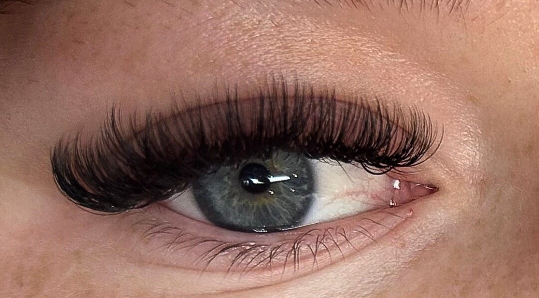 Close-up of lush eyelash extensions at Blinkingxbeauty, Dublin, County Dublin, IE.