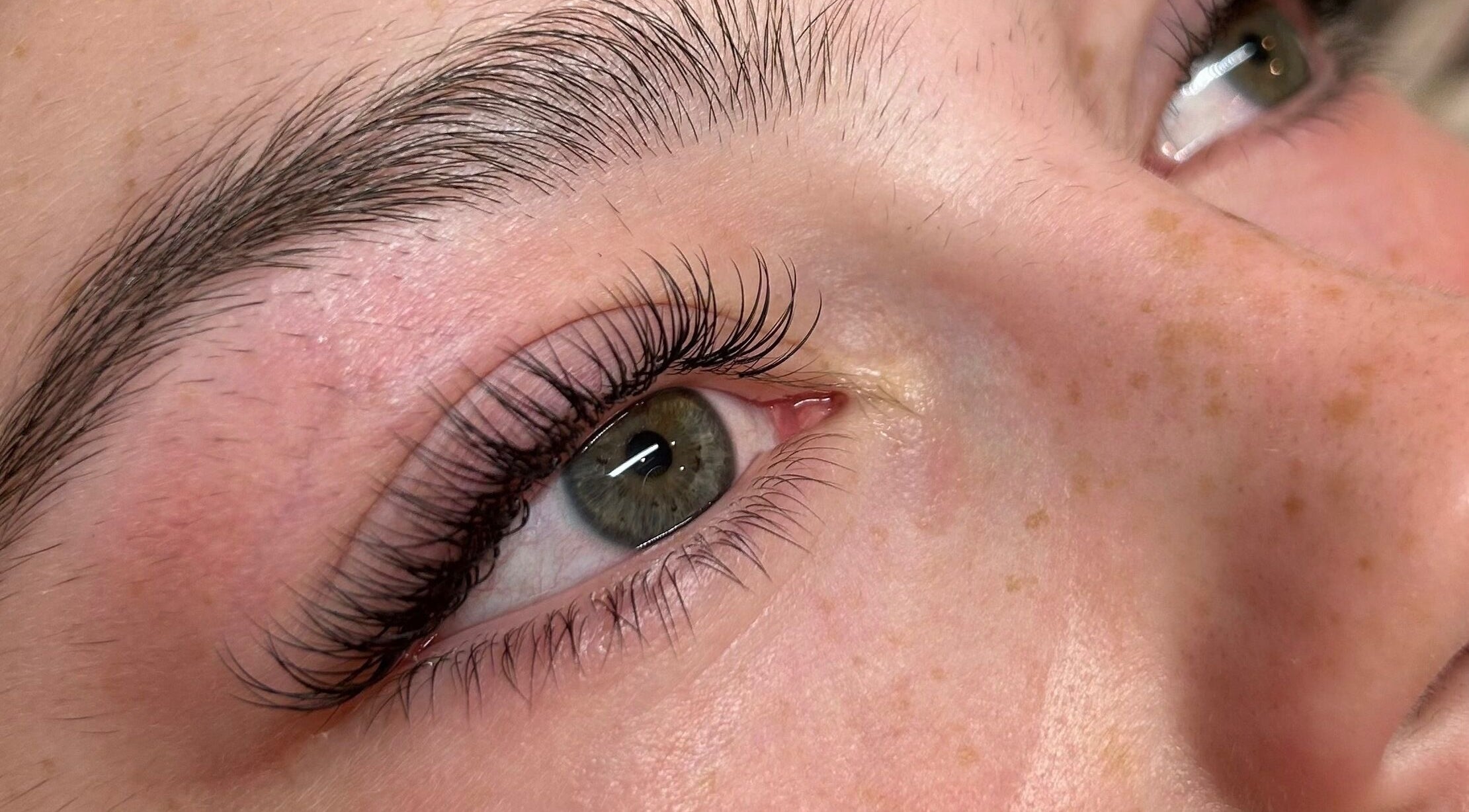 Close-up of expertly styled eyelashes at Blinkingxbeauty, Dublin, County Dublin, IE for lush beauty.