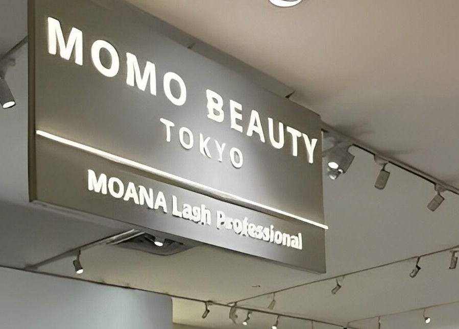 Momo Beauty Tokyo signboard at Bukit Bintang, MY showcasing stylish ambiance.