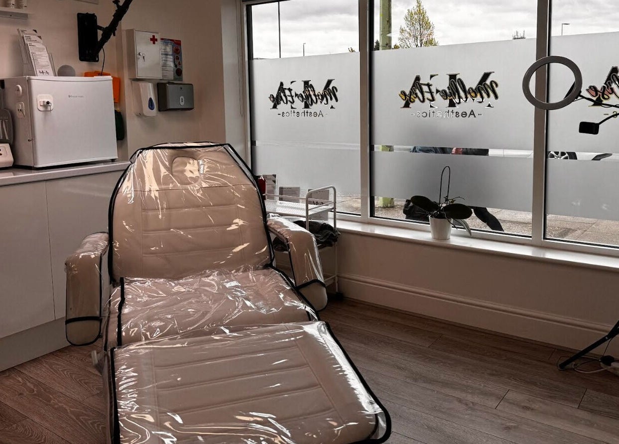 Aesthetic treatment room at Mollie Elise Aesthetics in Chorley, England, GB, featuring a plush treatment chair.