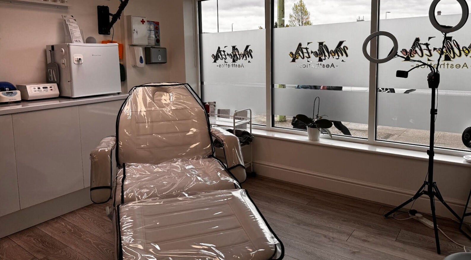 Calm treatment room at Mollie Elise Aesthetics, Chorley, England, GB.