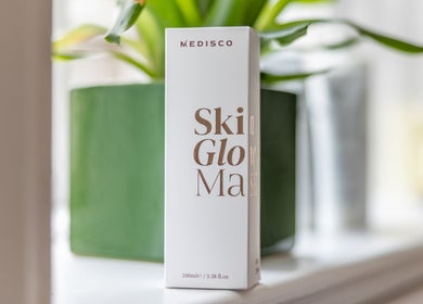 Skin Glow Mask at Rose Beauty Clinic, London, England, GB. Highlighting skincare products.