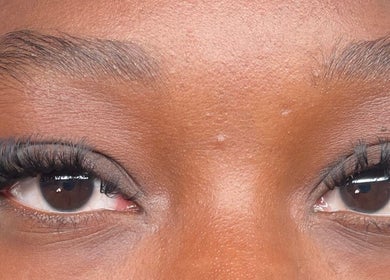 Close-up of beautifully styled lashes at Kp Studios in Tuxford, England, GB.