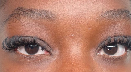 Close-up of beautifully styled lashes at Kp Studios in Tuxford, England, GB.
