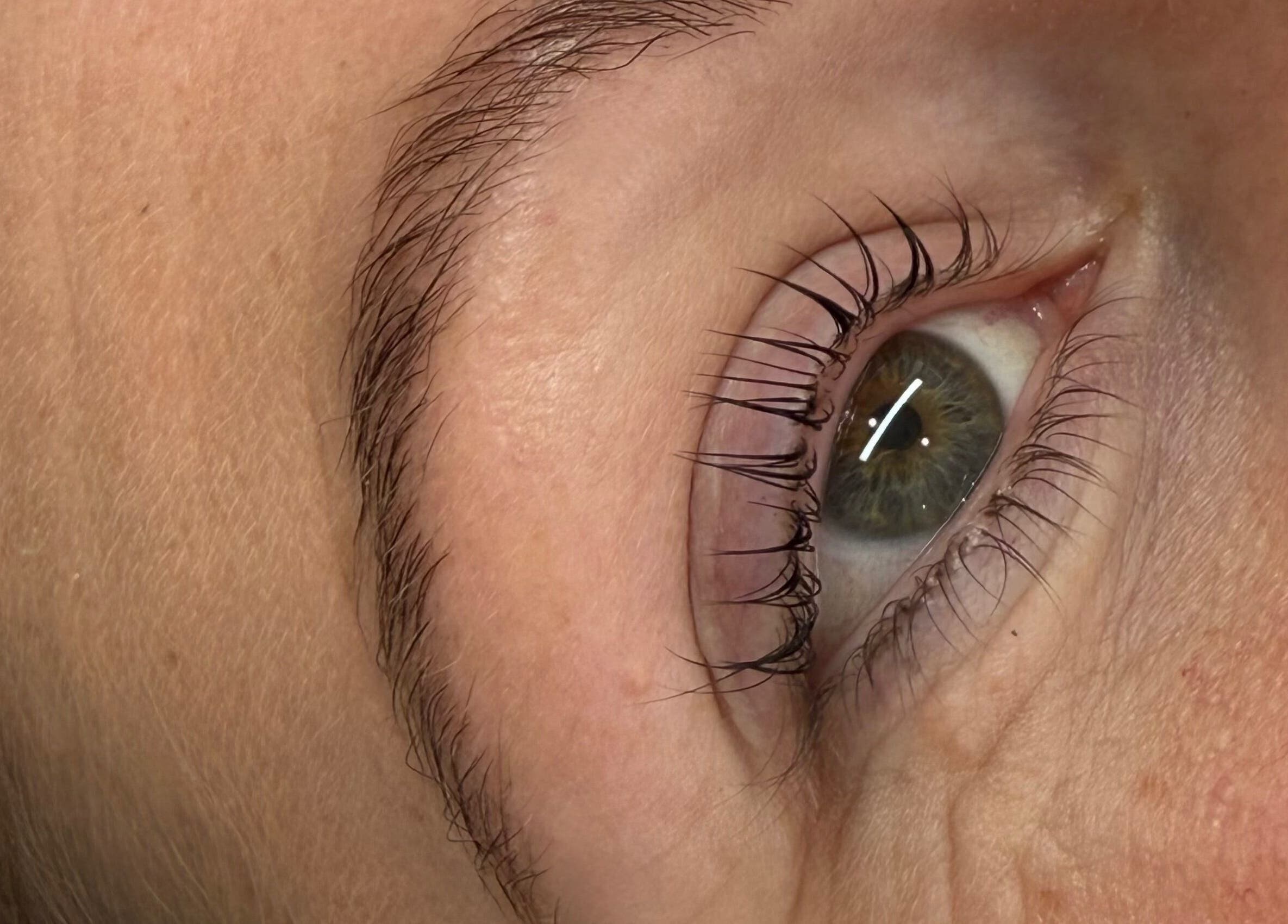 Close-up of styled eyelashes at Maybe Beauty Studio, Tadcaster, England, GB.