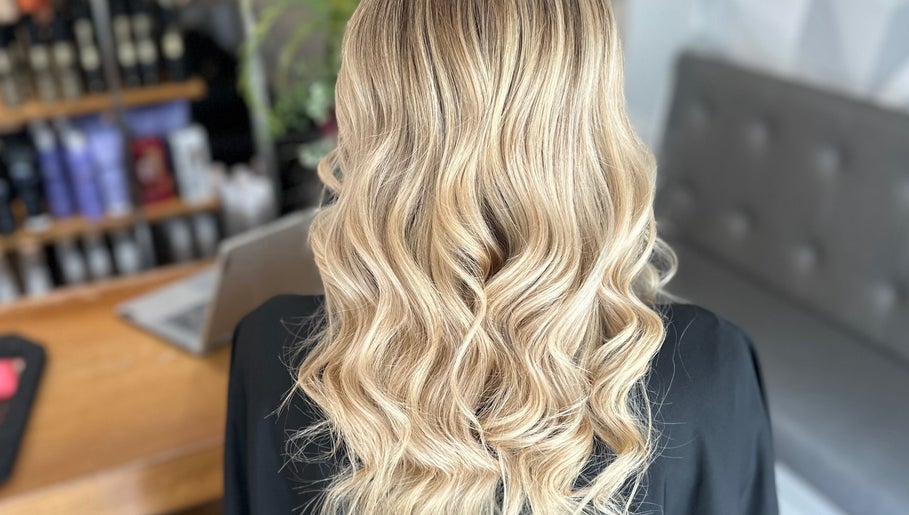 Elegant blonde waves hairstyle at Adele Branch Hair, Kirkintilloch, Scotland, GB.