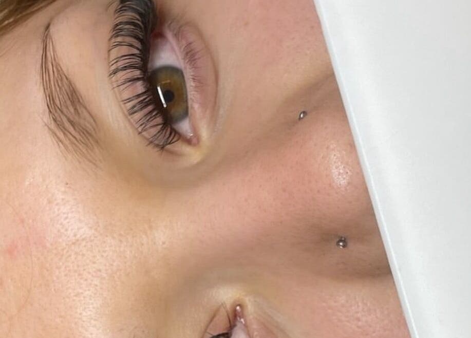 Close-up of elegant eyelash extensions at HC BEAUTY, Rossendale, England, GB, highlighting natural beauty.