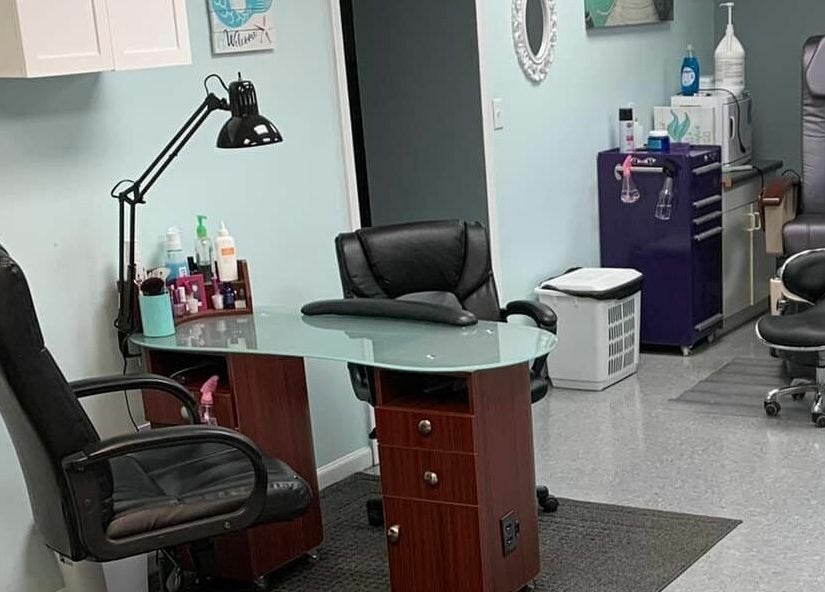 Nail and pedicure station at Hair'N Dip-ity in Littlestown, Pennsylvania, US.