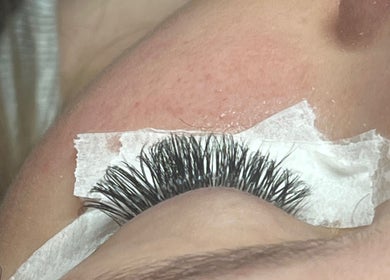 Close-up of eyelash extension at EM Beauty And Massage, Dereham, England, GB.