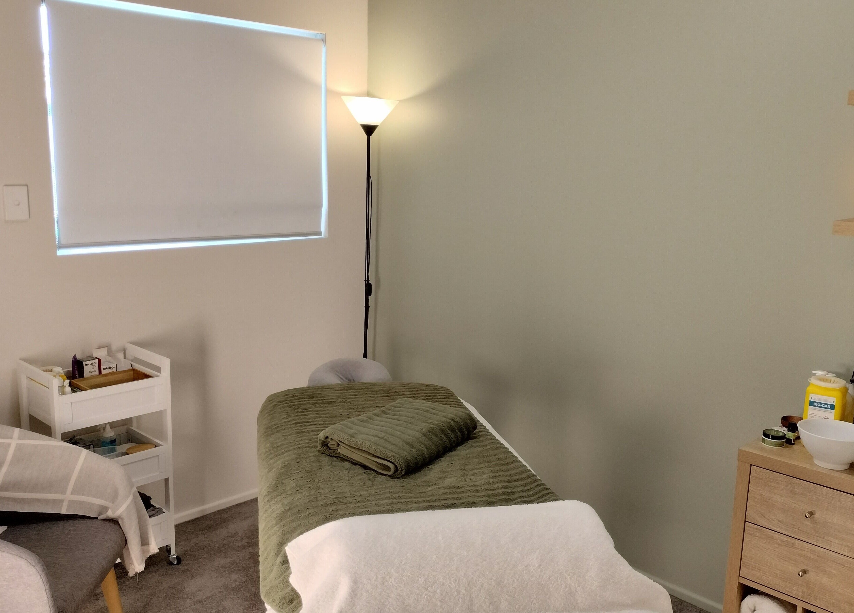 Elegant therapy room at Angela Harvey Neuromuscular Therapist, Glass House Mountains, Queensland, AU.