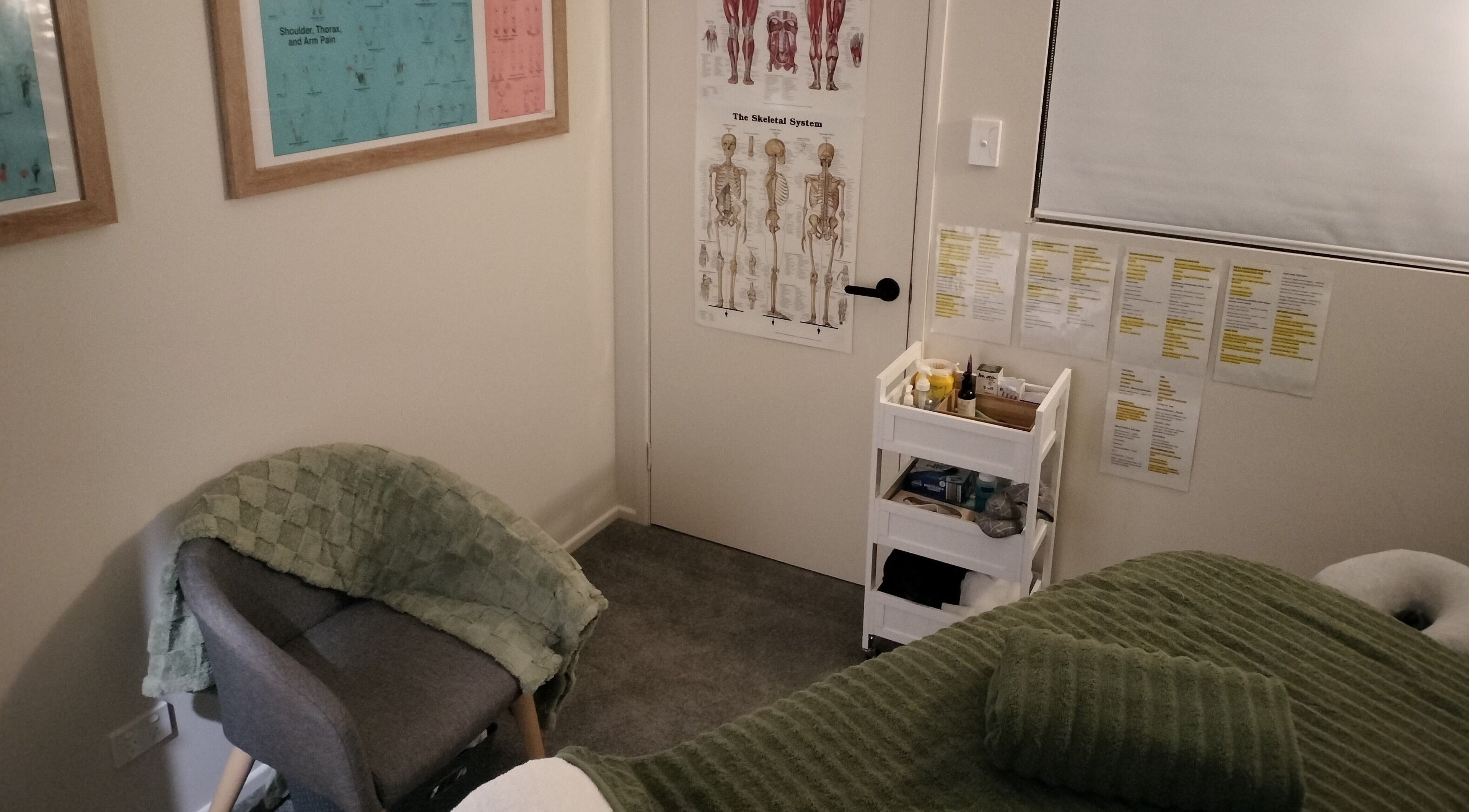 Welcoming therapy room at Angela Harvey Neuromuscular Therapist, Glass House Mountains, Queensland, AU.