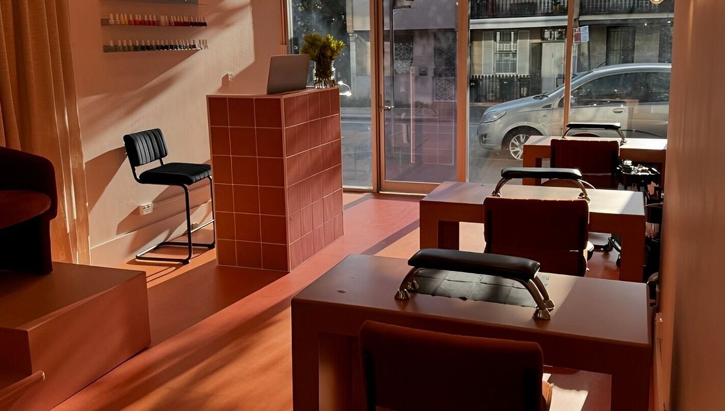Chic beauty salon Painted in Darlinghurst, New South Wales, AU with modern decor and ample sunlight.