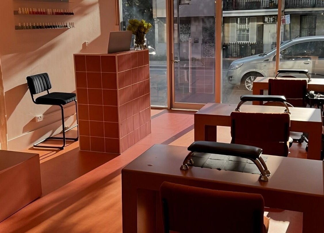 Chic beauty salon Painted in Darlinghurst, New South Wales, AU with modern decor and ample sunlight.