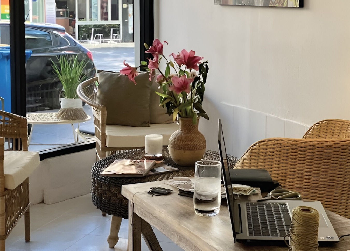 Cozy seating area with rustic decor at You On Crown, Redfern, New South Wales, AU.