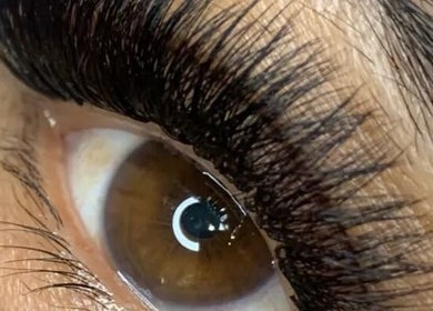 Close-up of lush lashes at Sleeping Beauty by Phoebe, Melbourne, Victoria, AU.