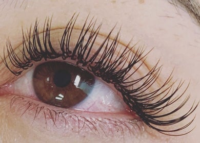 Detailed view of expertly styled eyelashes at Sleeping Beauty by Phoebe, Melbourne, Victoria, AU.