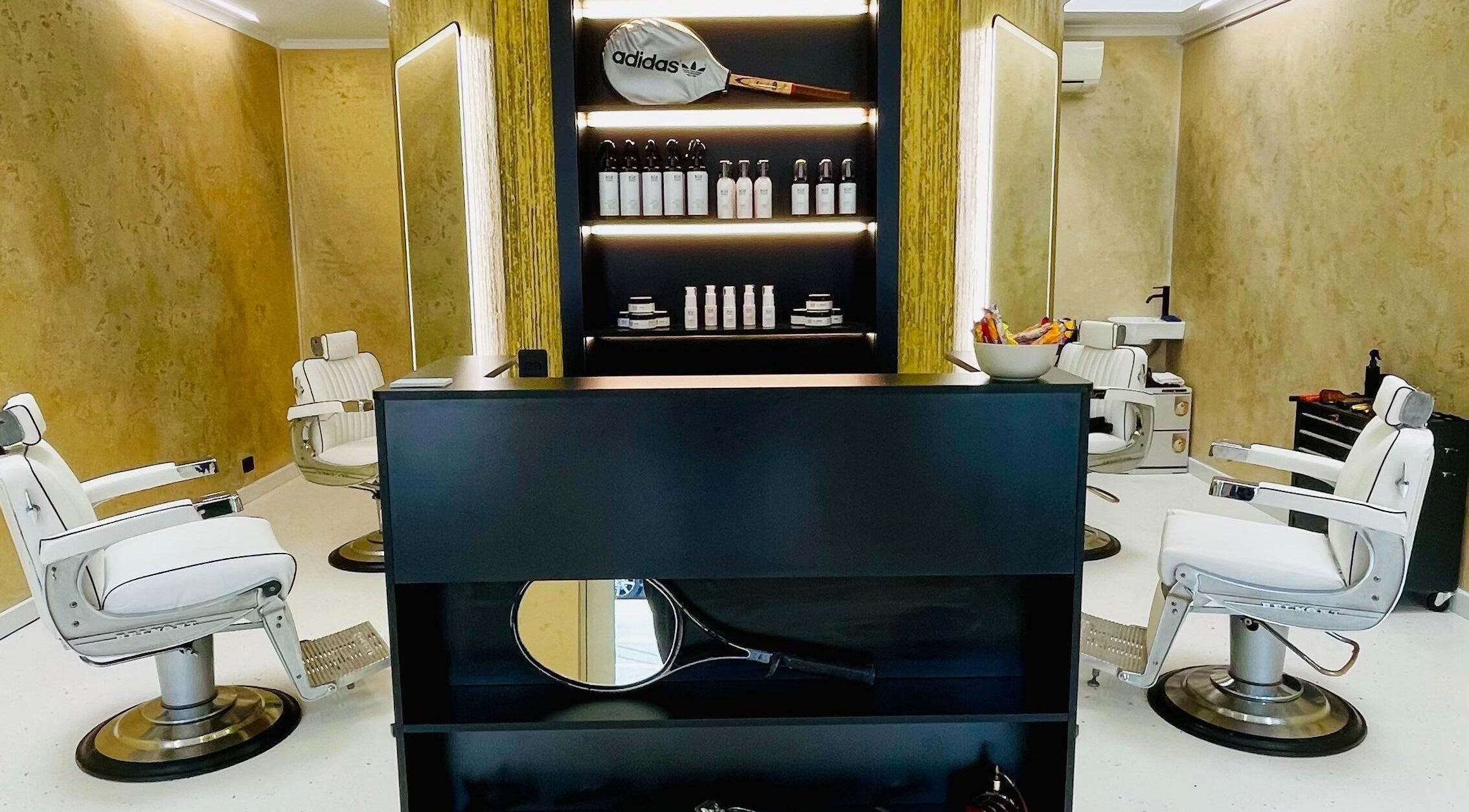 Elegant barber chairs at Ripponlea - Another Man Barber & Shop in Melbourne, Victoria, AU.