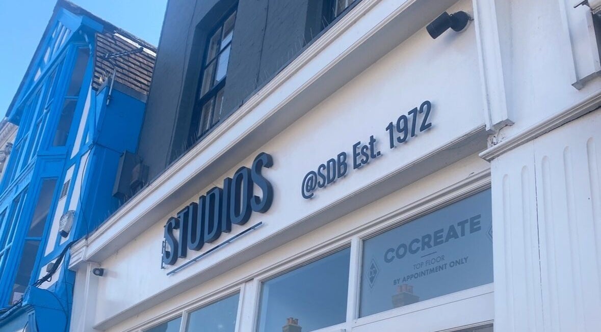 Exterior of The Beauty Room by Victoria in Chelmsford, England, GB with modern white and blue facade.