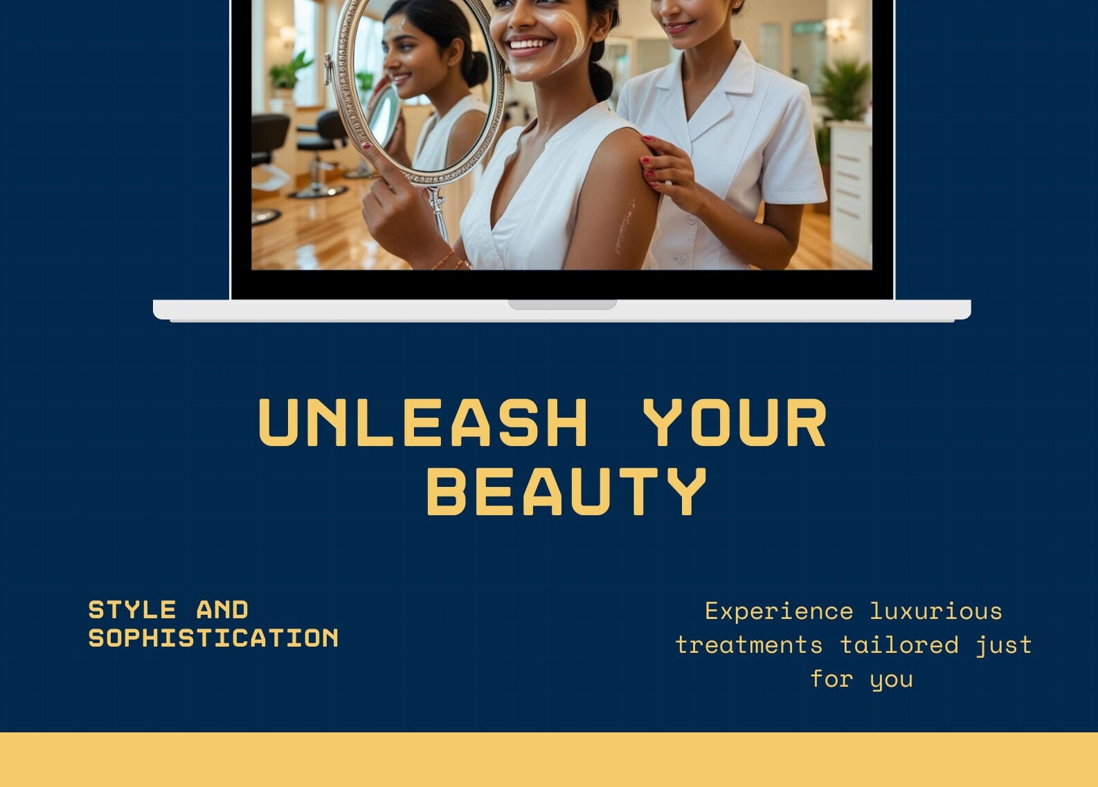 Client at Helloji Beauty Salon in Bengaluru, Karnataka, IN holding a mirror, showcasing salon's style and sophistication.