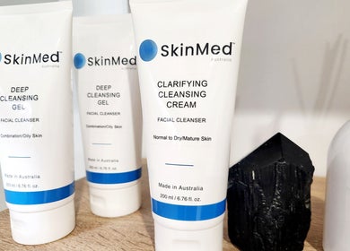 SkinMed cleansing products at Youthful Glow Skin and Body Clinic, Mountain Creek, Queensland, AU.