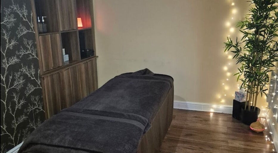 Tranquil massage room at RESTORE – Massage at The Nantwich Back & Neck Pain Clinic, Nantwich, England, GB.