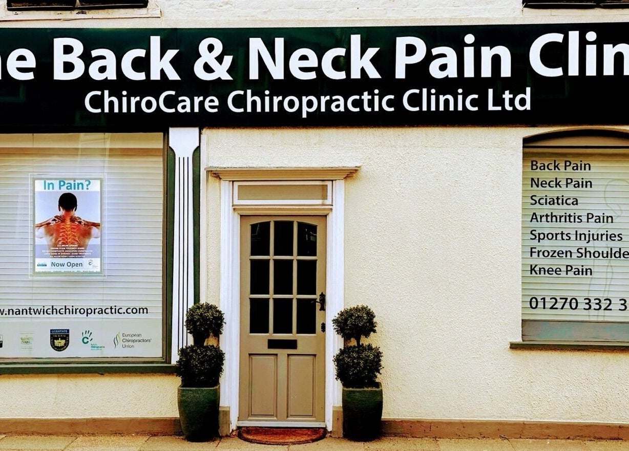 Front view of RESTORE – Massage at The Nantwich Back & Neck Pain Clinic, Nantwich, England, GB.