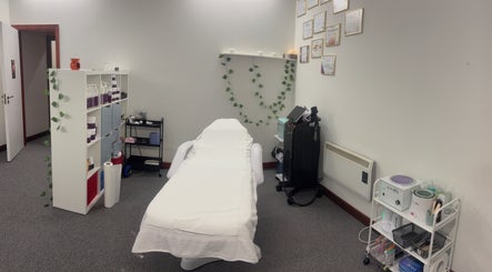 Calming treatment room at Skin Clinic By Glamour Beauty in Bray, County Wicklow, IE featuring professional equipment.