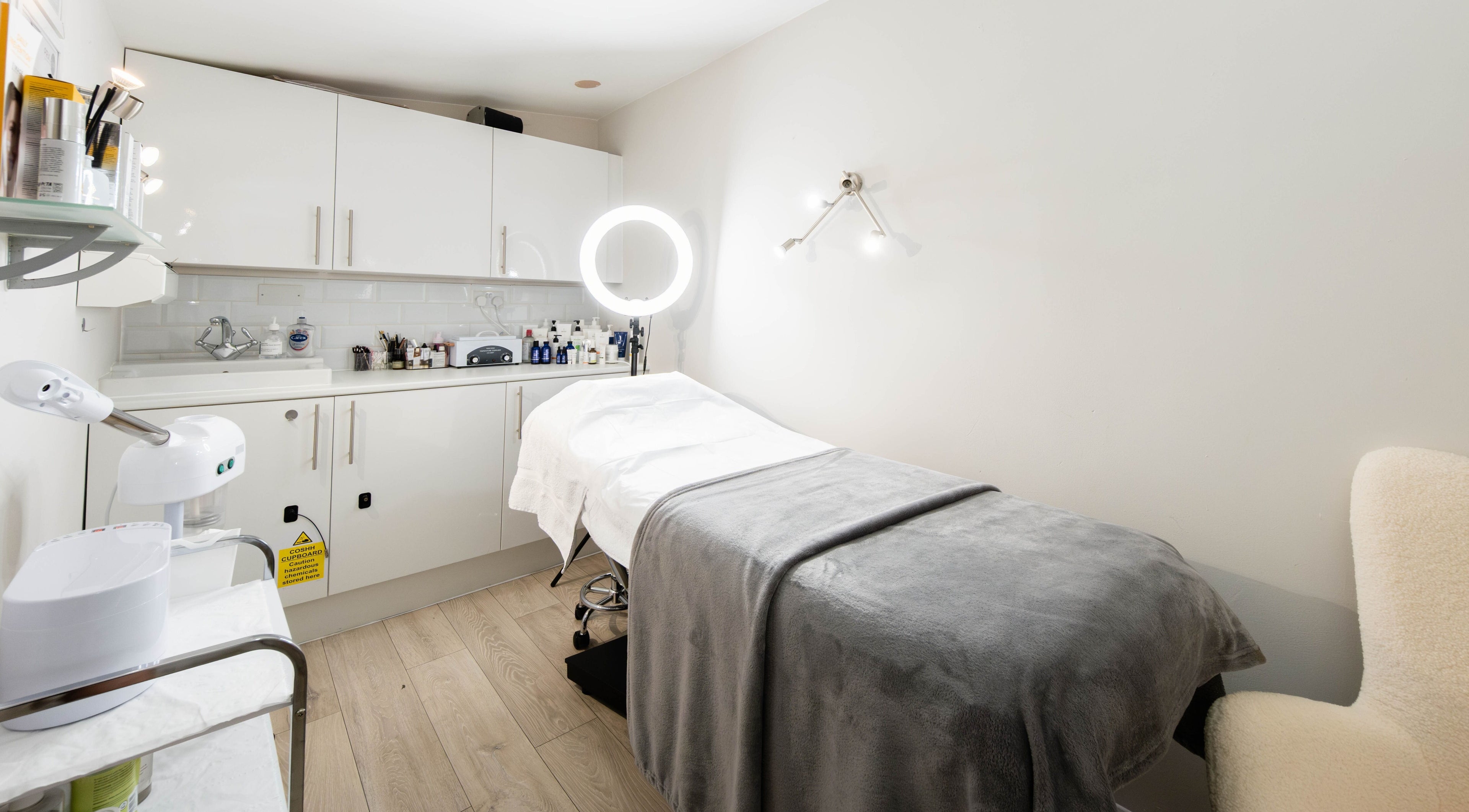 VITA BEAUTY spa room with treatment bed and equipment in London, England, GB.