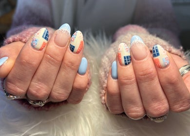 Close-up of creative nail art at Kara Beauty, Cape Town, Western Cape, ZA.