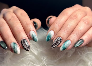 Chic marble nail art at Kara Beauty, Cape Town, Western Cape, ZA. Unique nail designs enhance elegance.