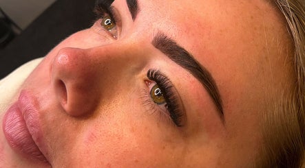 Close-up of professionally done eyelashes at Get Lashed with Ab, Basildon, England, GB.