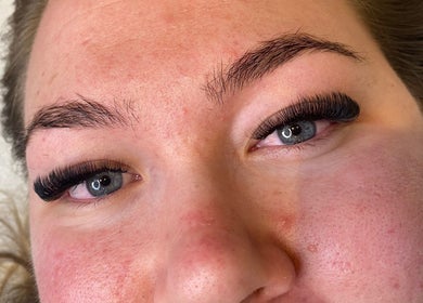 Close-up of expertly applied lashes at Get Lashed with Ab in Basildon, England, GB.