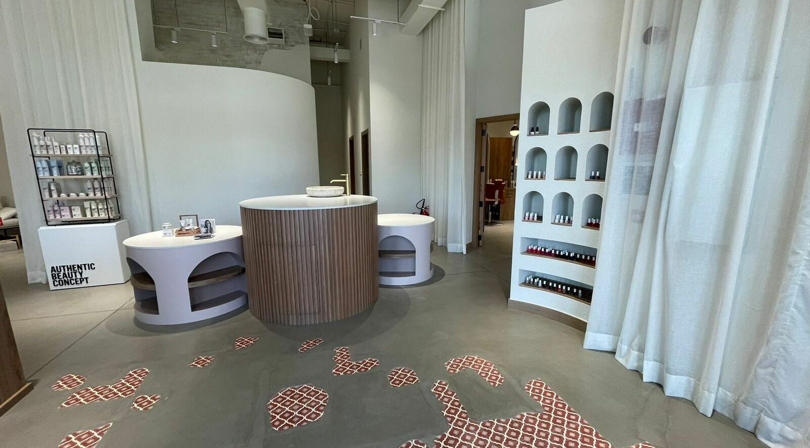 Stylish interior of The Nail Pavilion Salon in دبي, دبي, AE showcasing elegant design and beauty products.